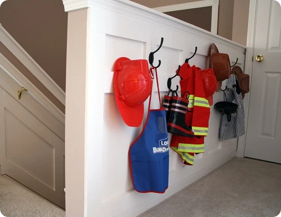 dress up clothes wall with hooks